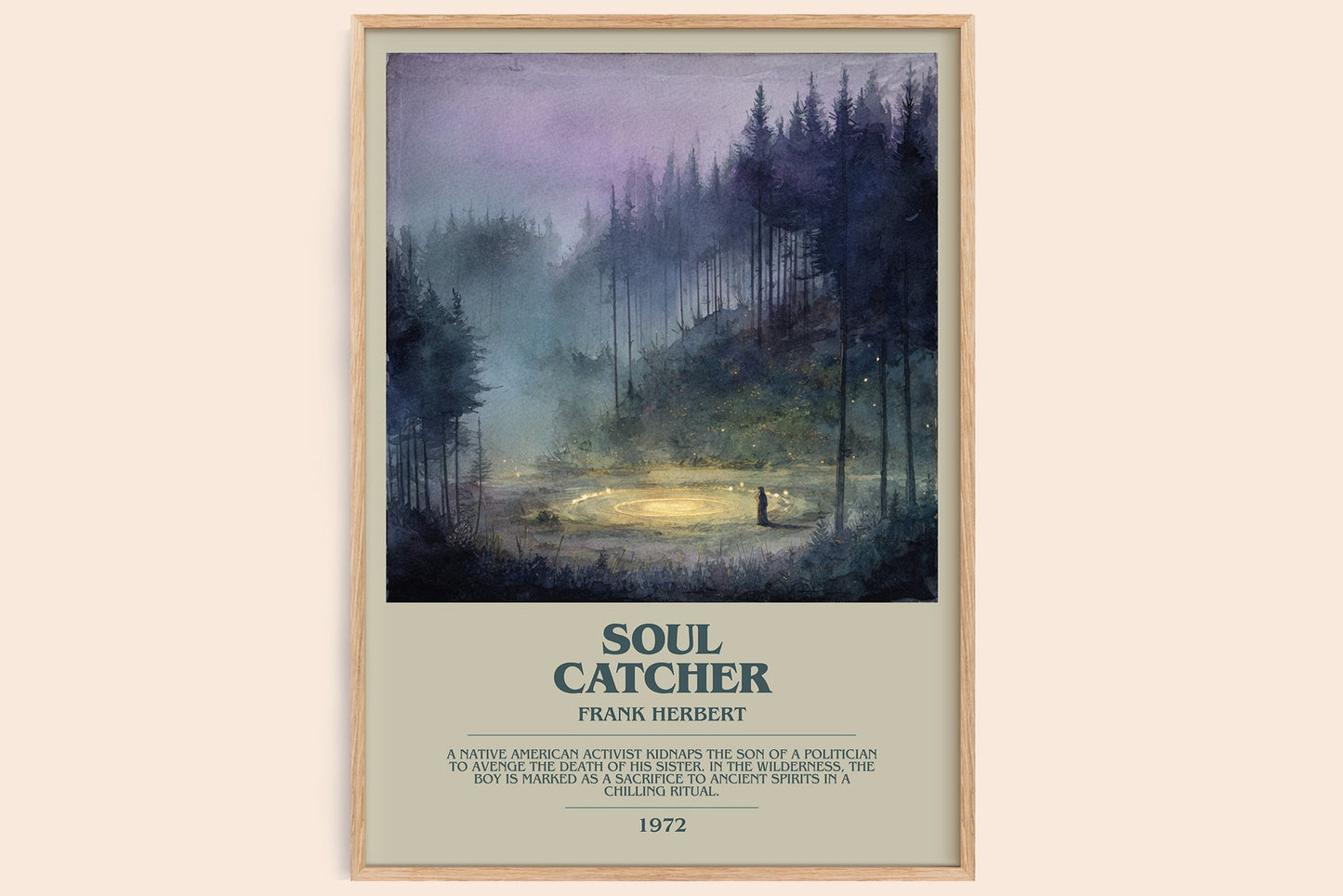 Soul Catcher bookish book poster by Frank Herbert – framed literary art print