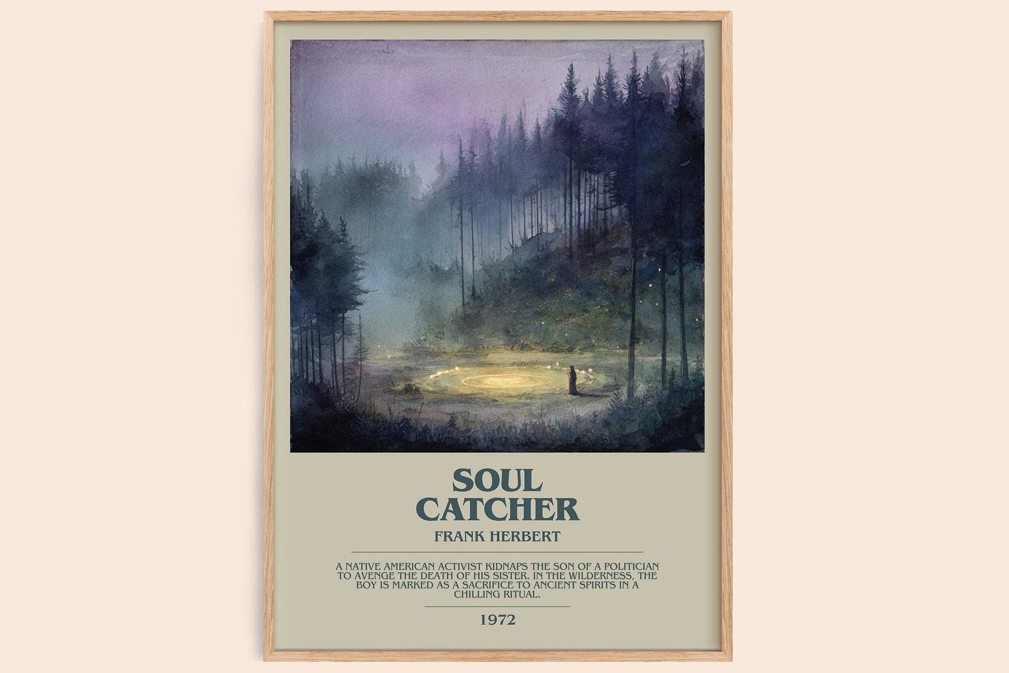 Soul Catcher bookish book poster by Frank Herbert – framed literary art print