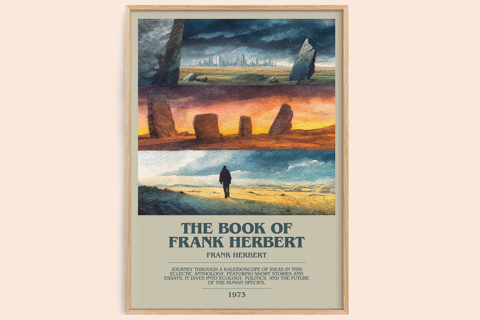 The Book of Frank Herbert bookish book poster by Frank Herbert – framed literary art print
