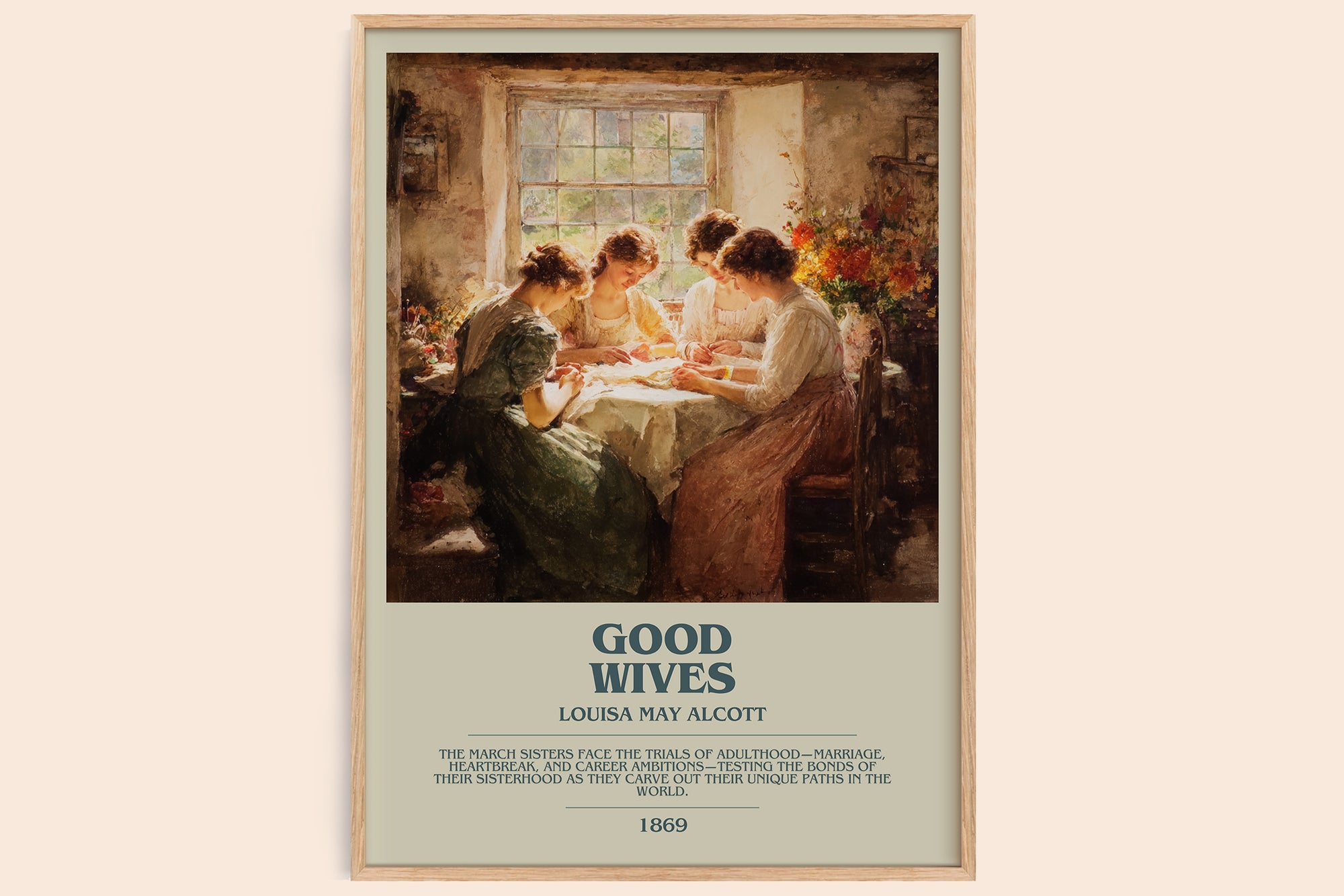 Good Wives bookish book poster by Louisa May Alcott – framed literary art print