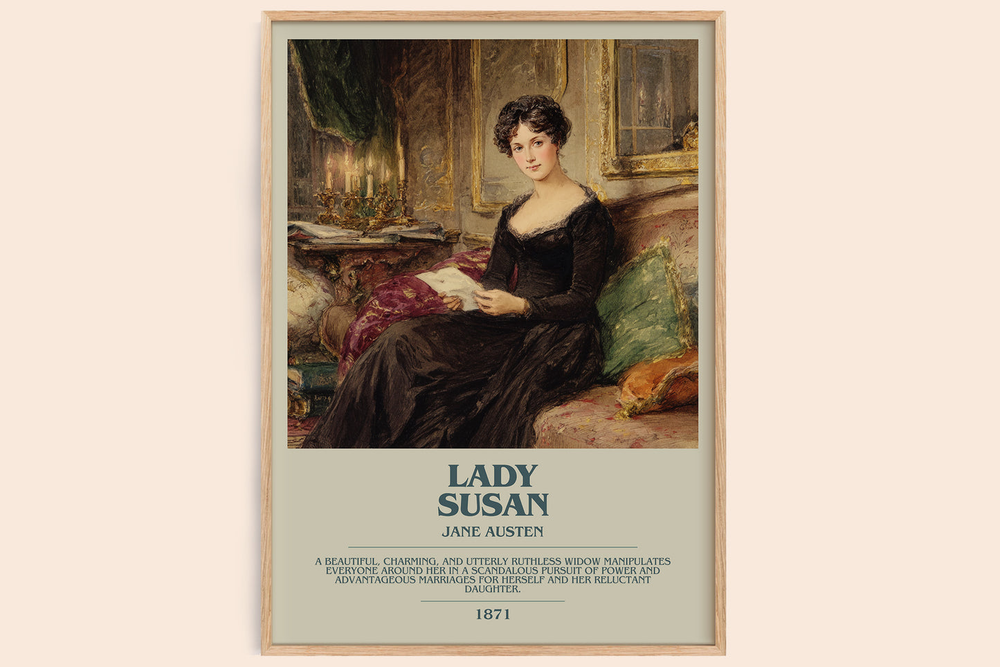 Lady Susan bookish book poster by Jane Austen – framed literary art print