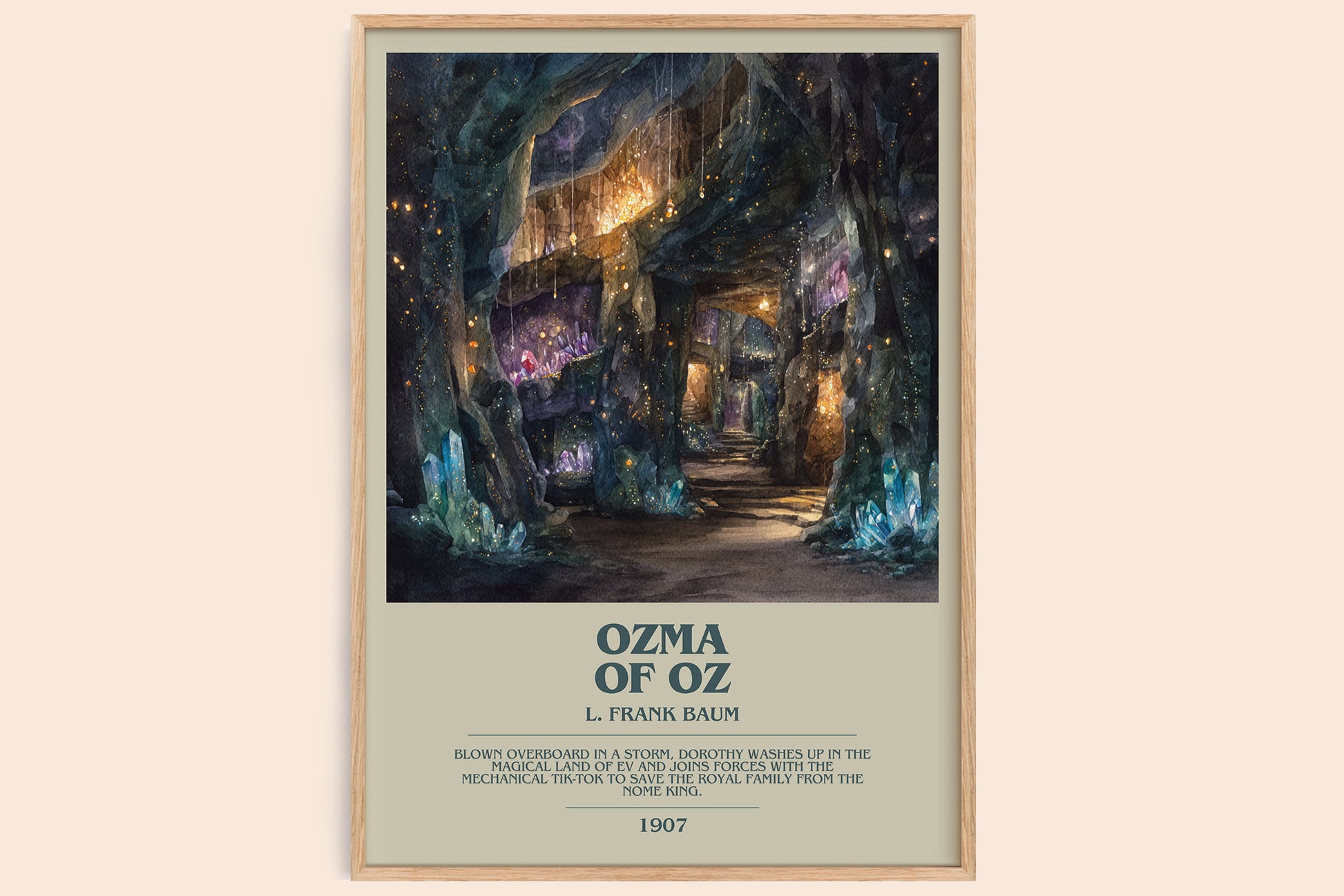 Osma Of Oz bookish book poster by L. Frank Baum – framed literary art print