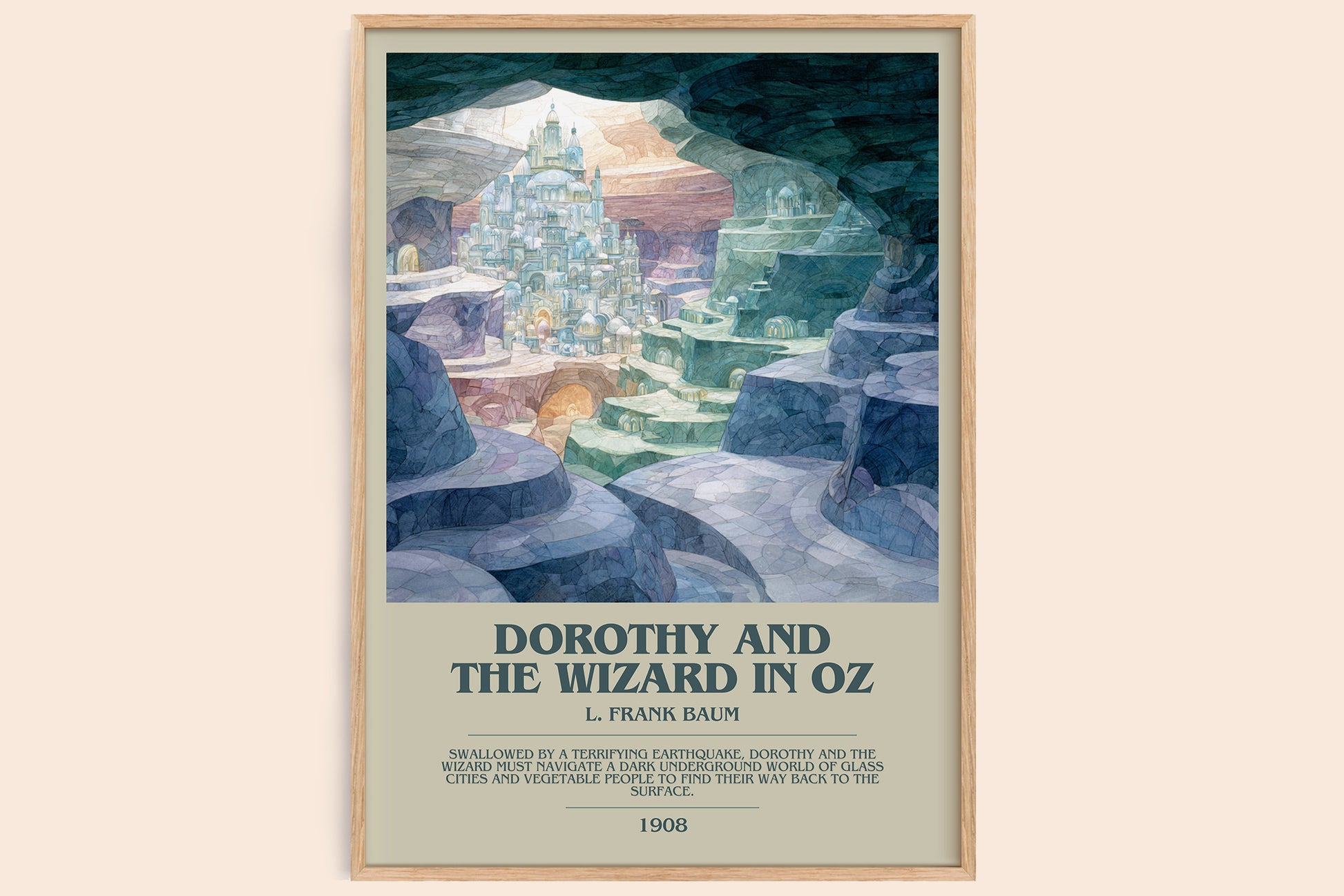 Dorothy And The Wizard In Oz bookish book poster by L. Frank Baum – framed literary art print