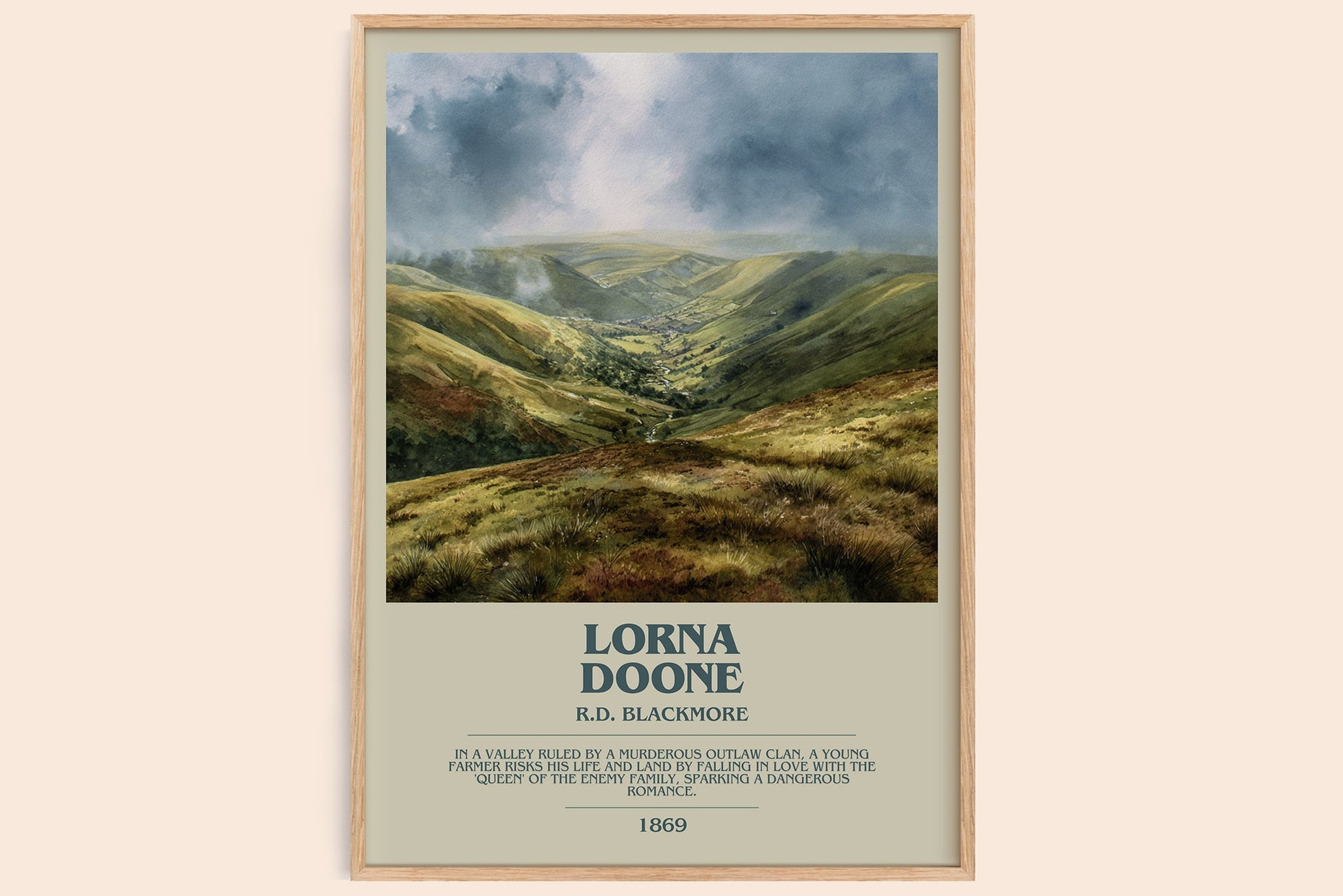 Lorna Doone bookish book poster by R.D. Blackmore – framed literary art print