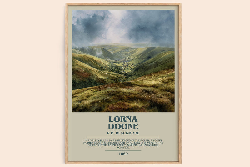 Lorna Doone bookish book poster by R.D. Blackmore – framed literary art print