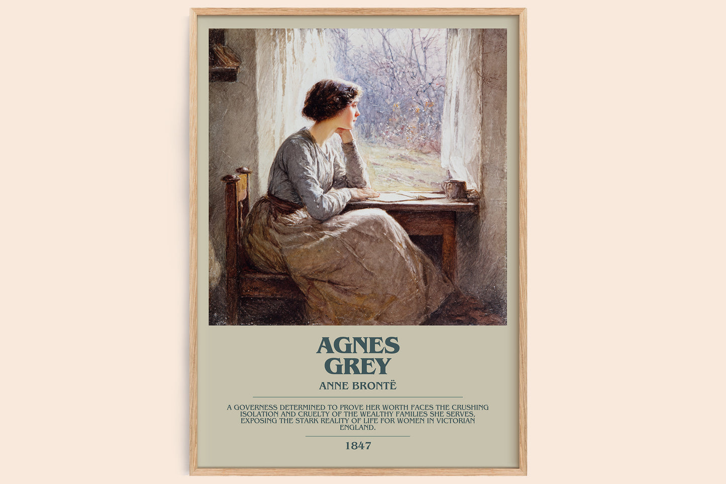 Agnes Grey bookish book poster by Anne Brontë – framed literary art print