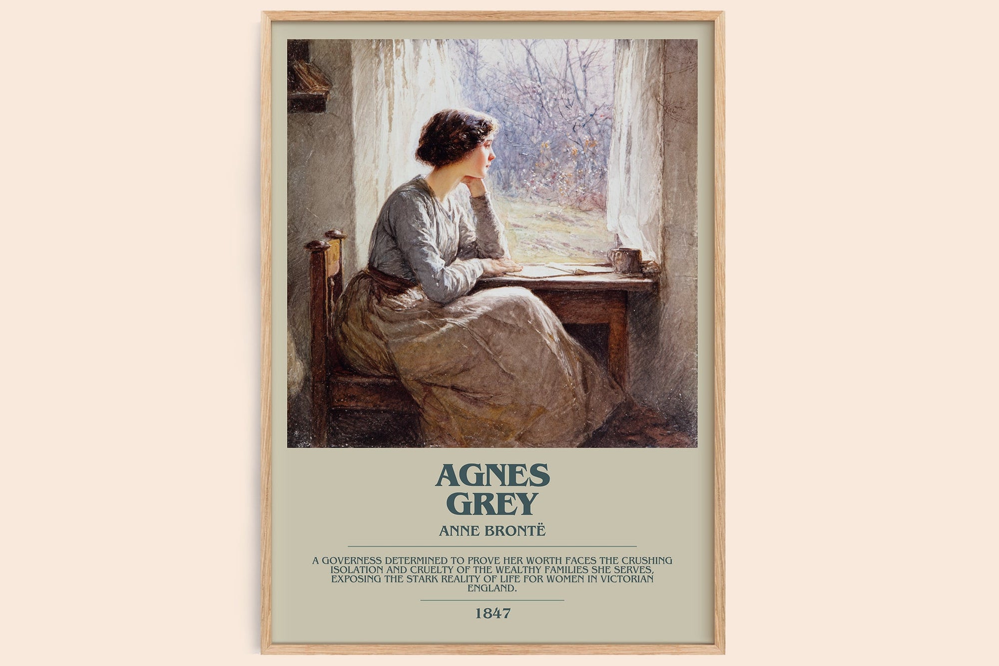 Agnes Grey bookish book poster by Anne Brontë – framed literary art print
