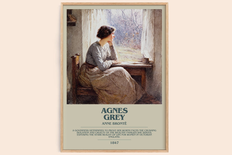 Agnes Grey bookish book poster by Anne Brontë – framed literary art print