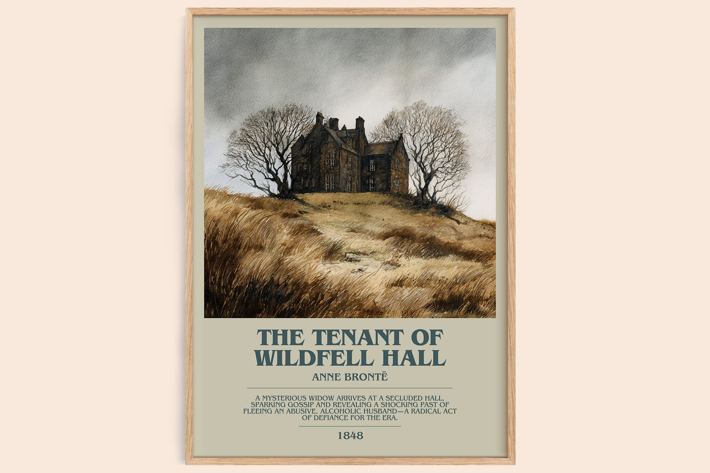 The Tenant Of Wildfell Hall bookish book poster by Anne Brontë – framed literary art print