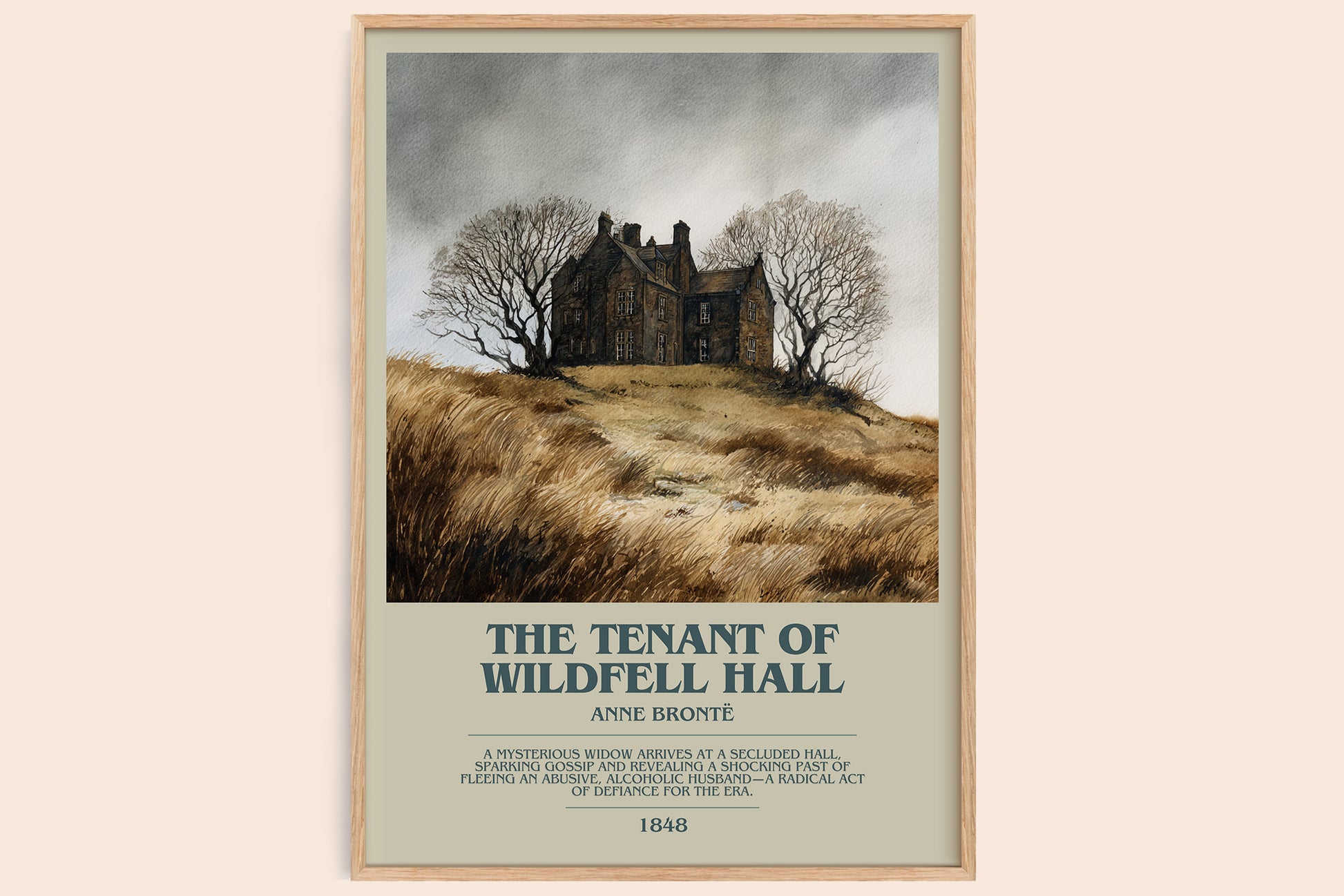 The Tenant Of Wildfell Hall bookish book poster by Anne Brontë – framed literary art print