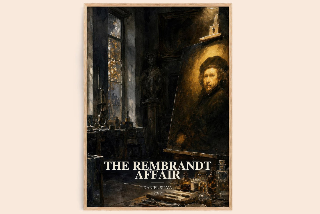 The Rembrandt Affair watercolour book poster by Daniel Silva – framed literary art print