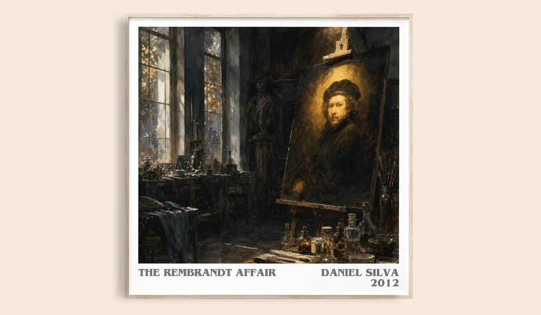 The Rembrandt Affair literary book poster by Daniel Silva – framed literary art print