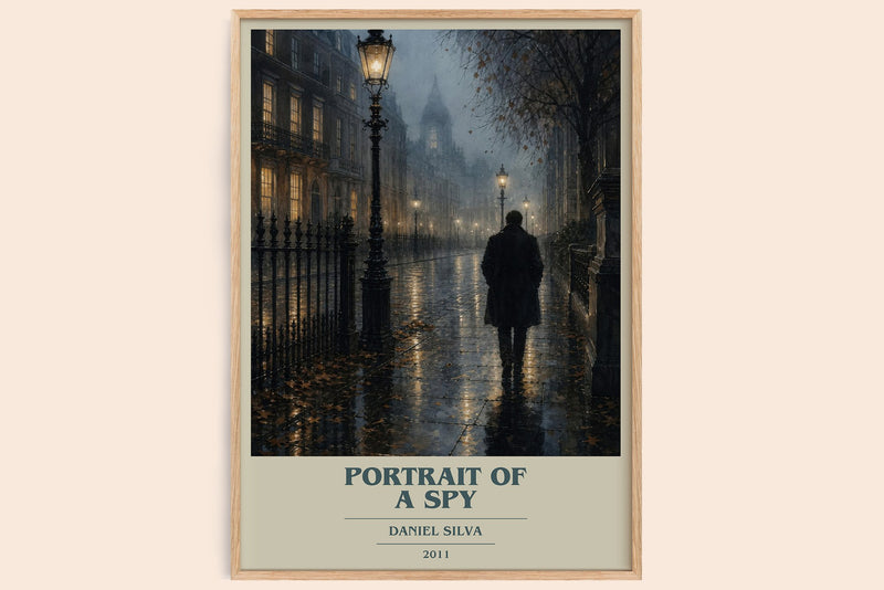 Portrait of a Spy book cover book poster by Daniel Silva – framed literary art print