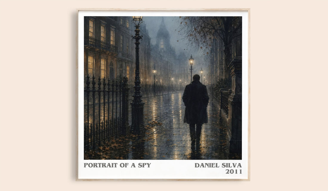 Portrait of a Spy literary book poster by Daniel Silva – framed literary art print