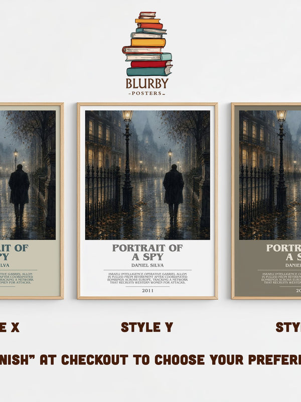 Portrait of a Spy bookish print in frame leaning in hallway – thriller wall art