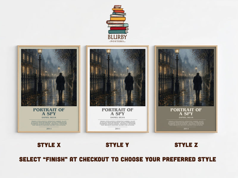 Portrait of a Spy bookish print in frame leaning in hallway – thriller wall art