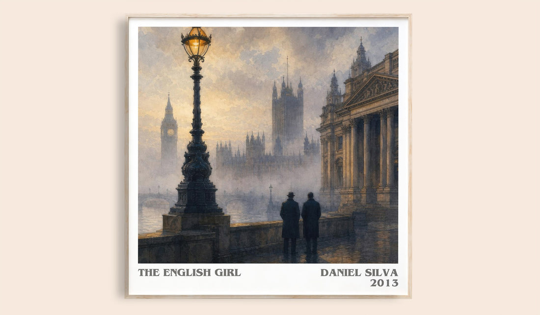 The English Girl literary book poster by Daniel Silva – framed literary art print