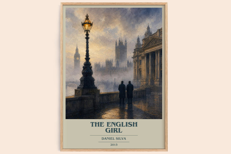 The English Girl book cover book poster by Daniel Silva – framed literary art print
