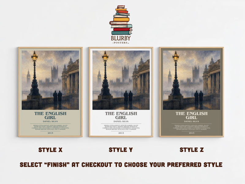The English Girl bookish print in frame leaning in hallway – thriller wall art