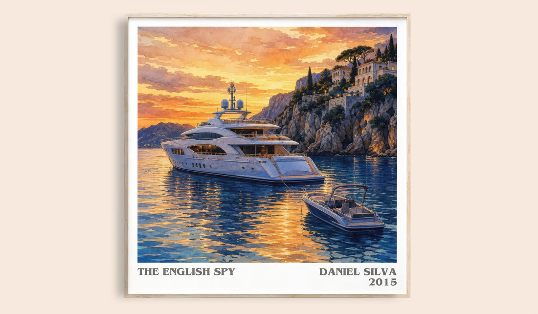 The English Spy literary book poster by Daniel Silva – framed literary art print