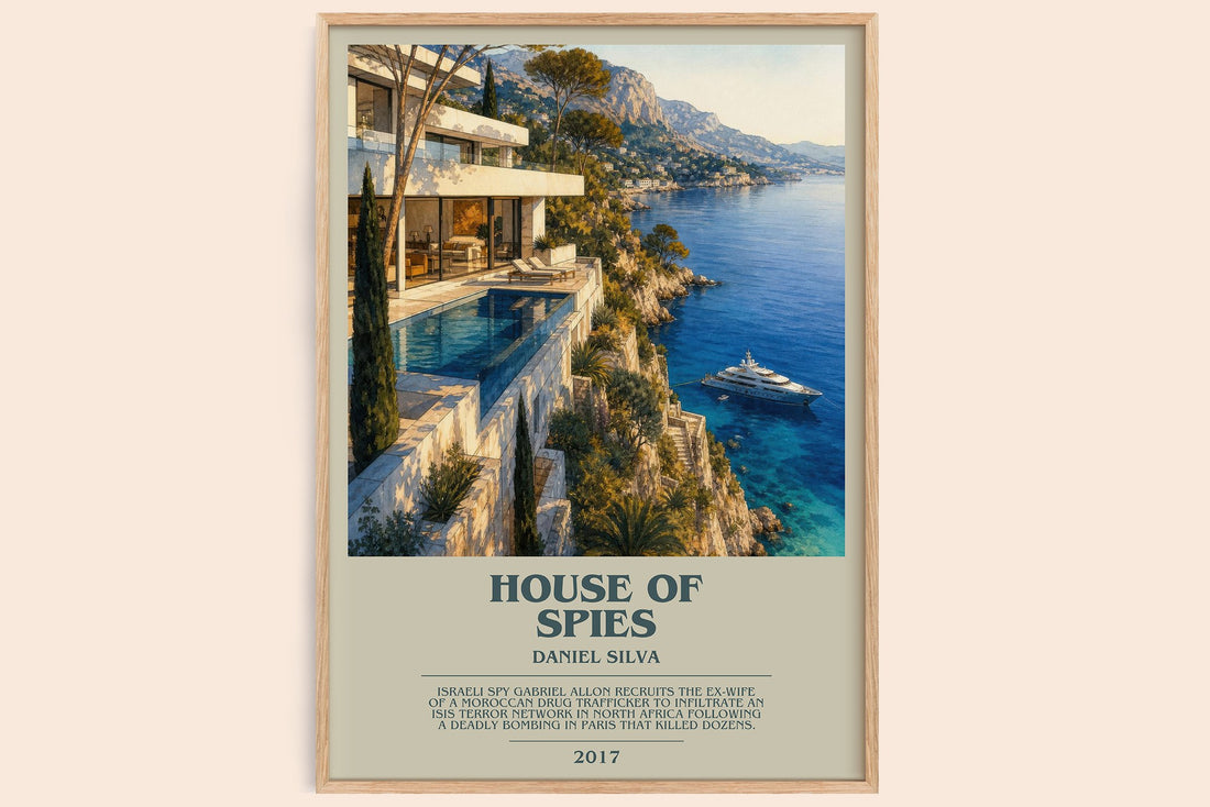 House of Spies bookish book poster by Daniel Silva – framed literary art print