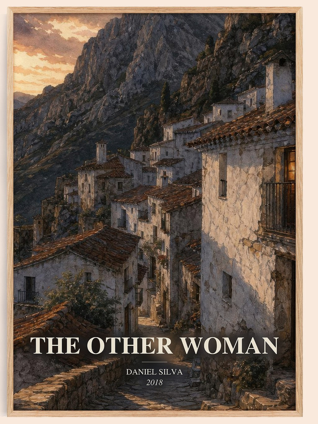 The Other Woman watercolour book poster by Daniel Silva – framed literary art print