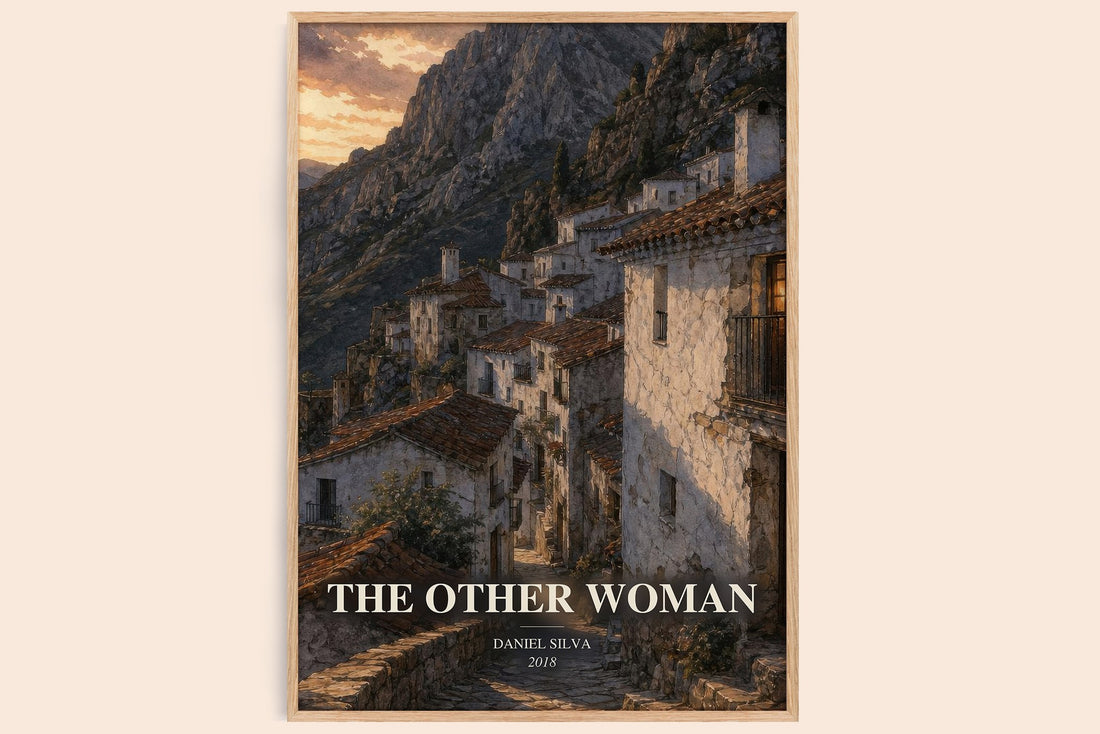 The Other Woman watercolour book poster by Daniel Silva – framed literary art print