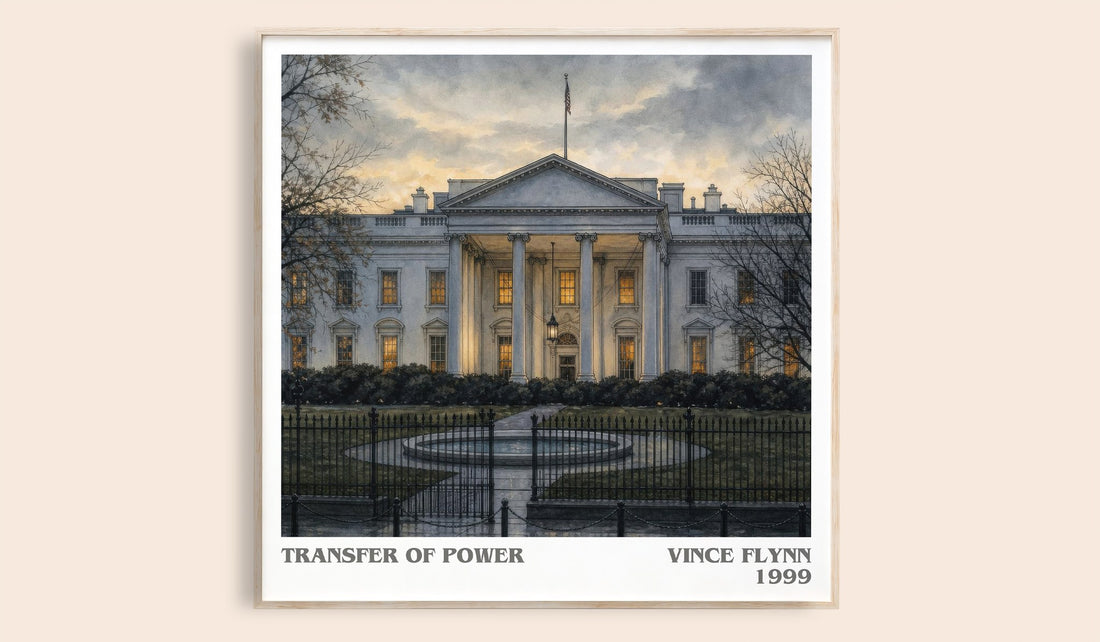 Transfer of Power literary book poster by Vince Flynn – framed literary art print