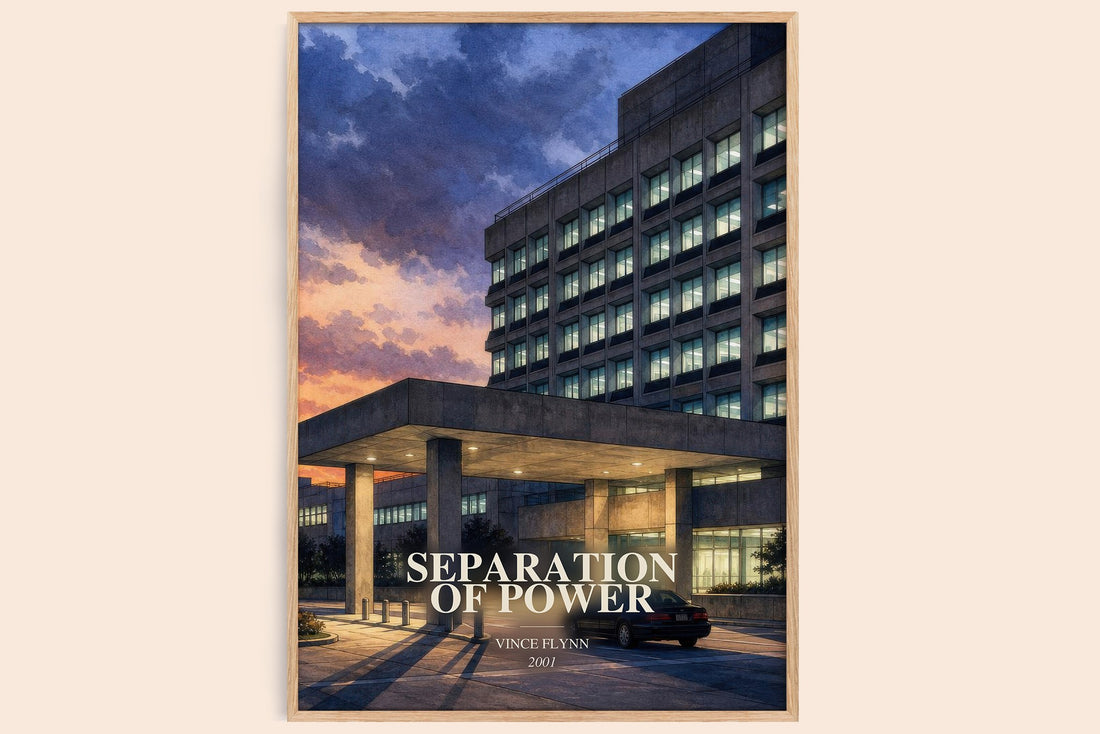 Separation of Power watercolour book poster by Vince Flynn – framed literary art print