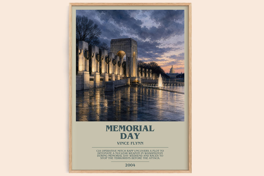 Memorial Day bookish book poster by Vince Flynn – framed literary art print