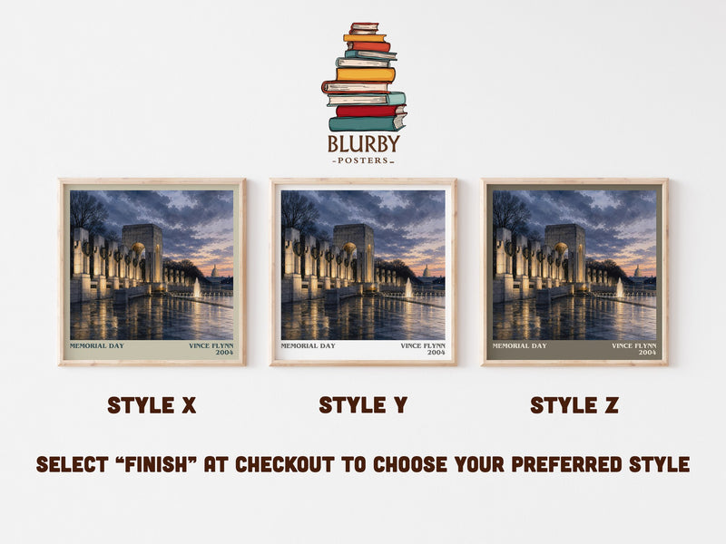 Memorial Day literary print in frame leaning in hallway – thriller wall art