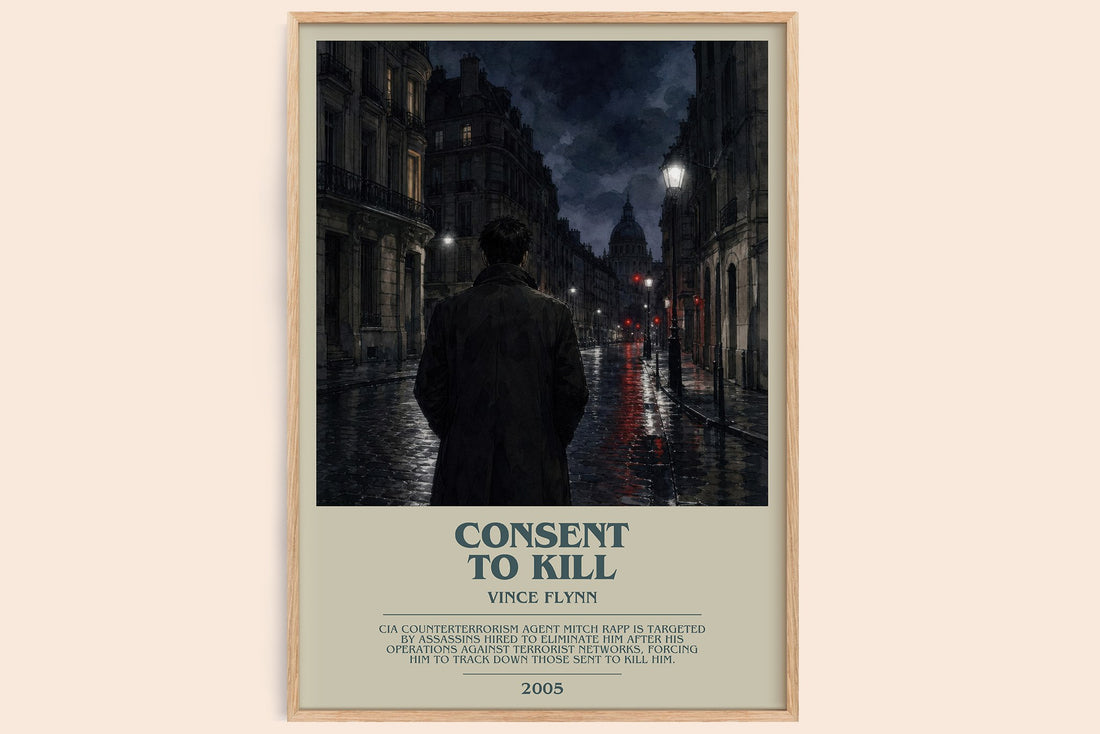 Consent to Kill bookish book poster by Vince Flynn – framed literary art print
