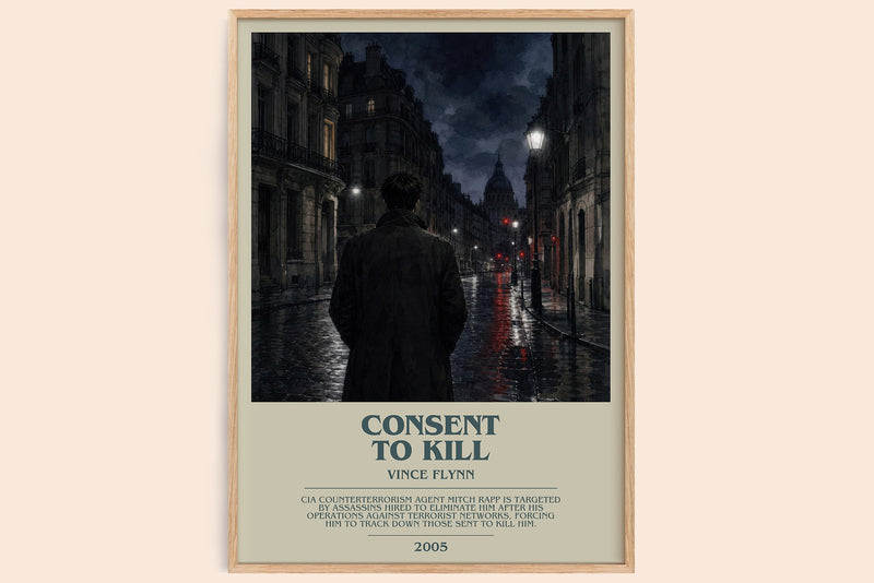 Consent to Kill bookish book poster by Vince Flynn – framed literary art print