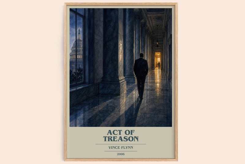 Act of Treason book cover book poster by Vince Flynn – framed literary art print