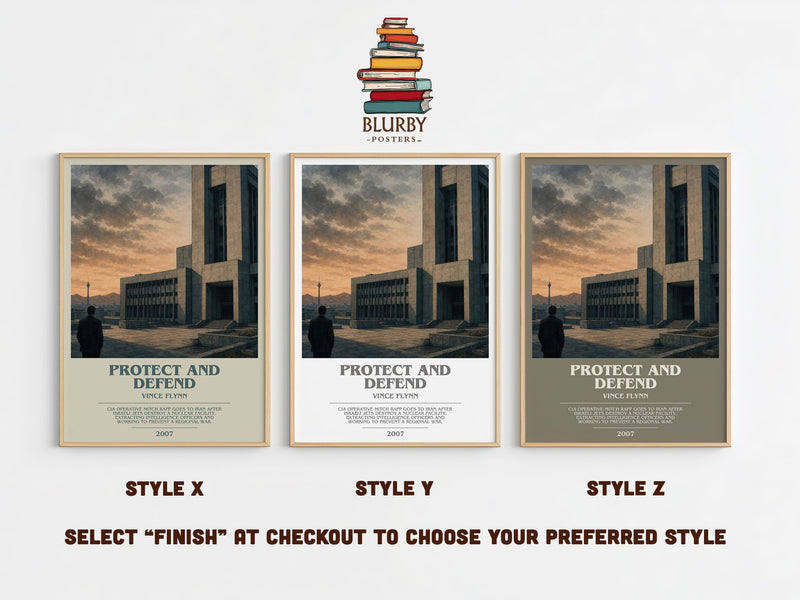 Protect and Defend bookish print in frame leaning in hallway – thriller wall art