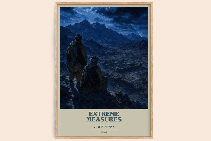 Extreme Measures book cover book poster by Vince Flynn – framed literary art print