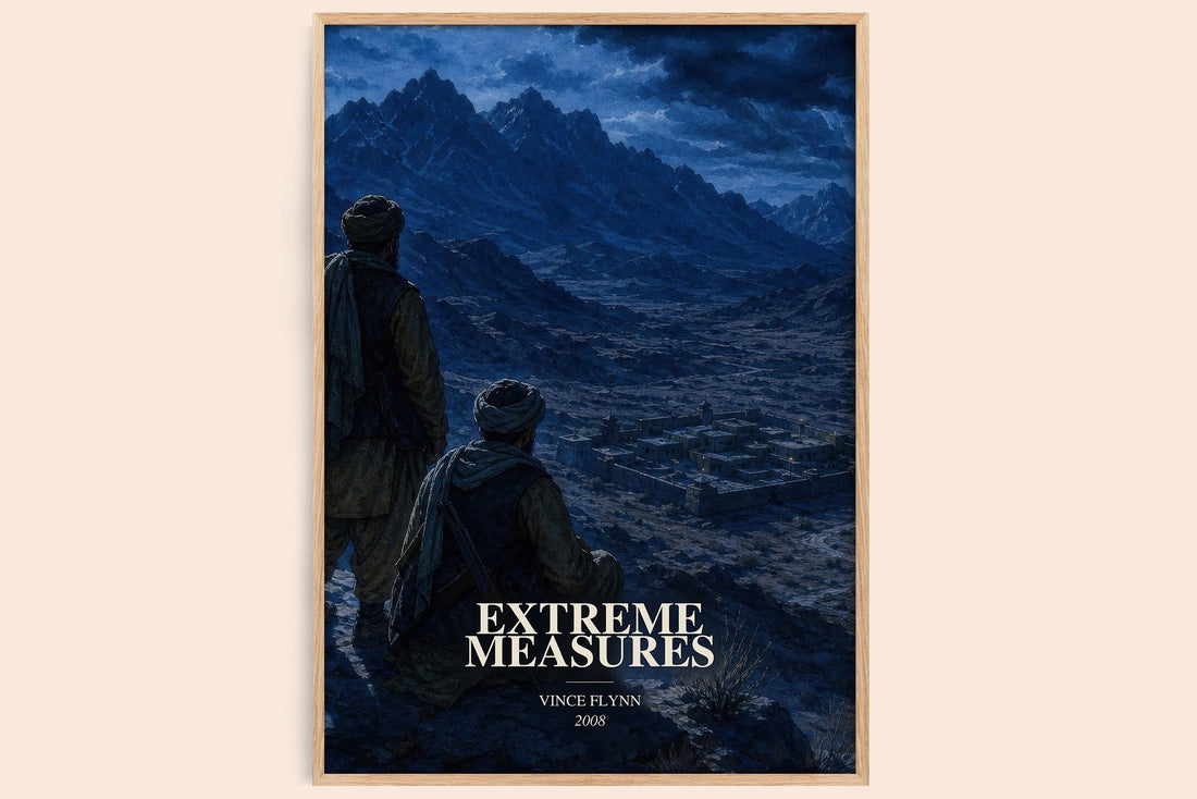 Extreme Measures watercolour book poster by Vince Flynn – framed literary art print