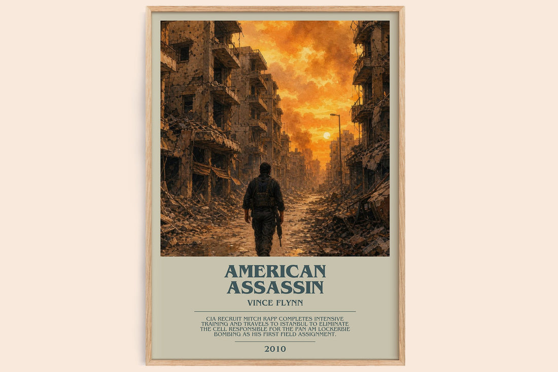 American Assassin bookish book poster by Vince Flynn – framed literary art print