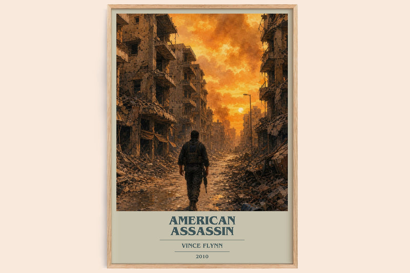 American Assassin book cover book poster by Vince Flynn – framed literary art print
