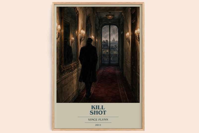 Kill Shot book cover book poster by Vince Flynn – framed literary art print