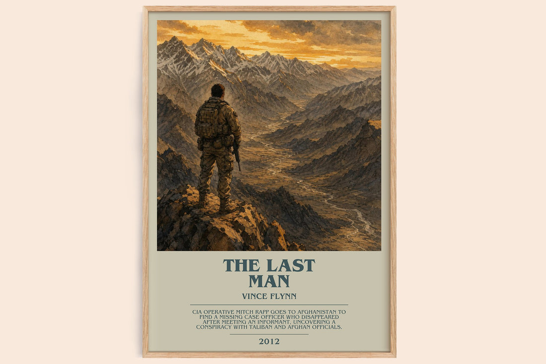 The Last Man bookish book poster by Vince Flynn – framed literary art print
