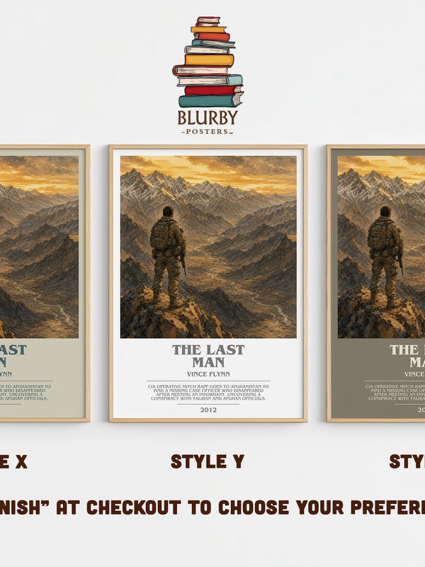 The Last Man bookish print in frame leaning in hallway – thriller wall art