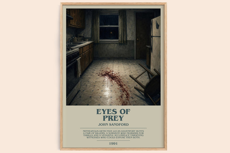 Eyes of Prey bookish book poster by John Sandford – framed literary art print
