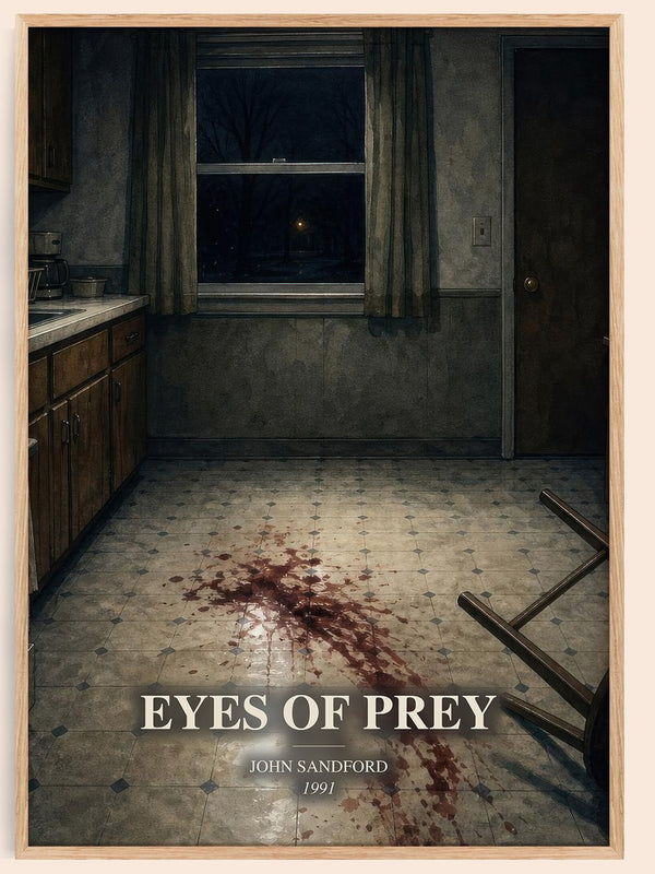 Eyes of Prey watercolour book poster by John Sandford – framed literary art print