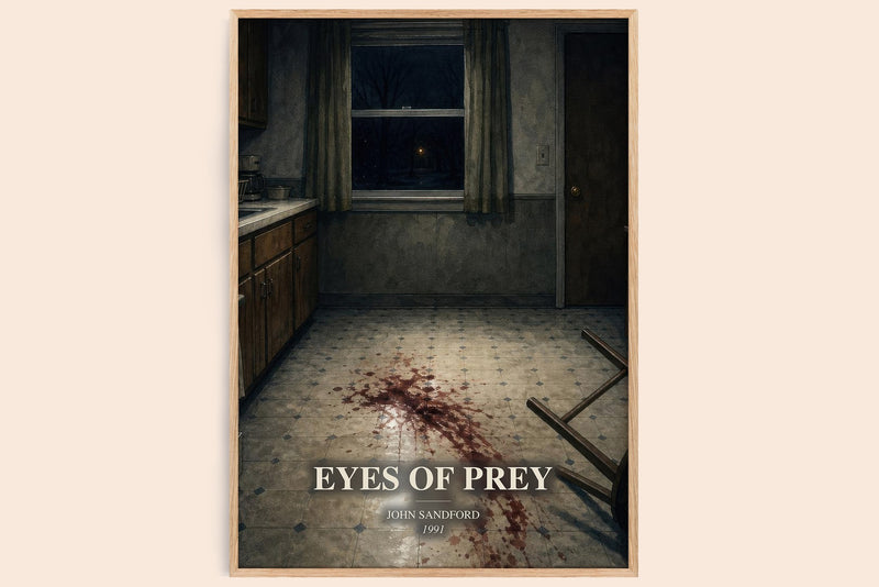 Eyes of Prey watercolour book poster by John Sandford – framed literary art print