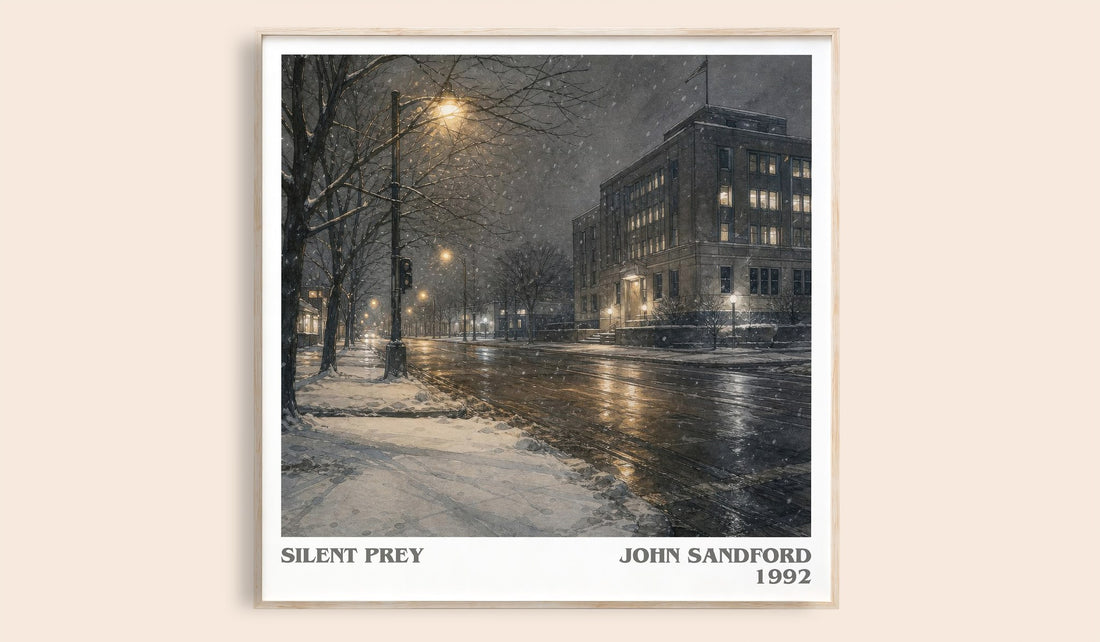 Silent Prey literary book poster by John Sandford – framed literary art print