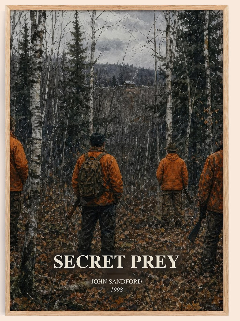 Secret Prey watercolour book poster by John Sandford – framed literary art print