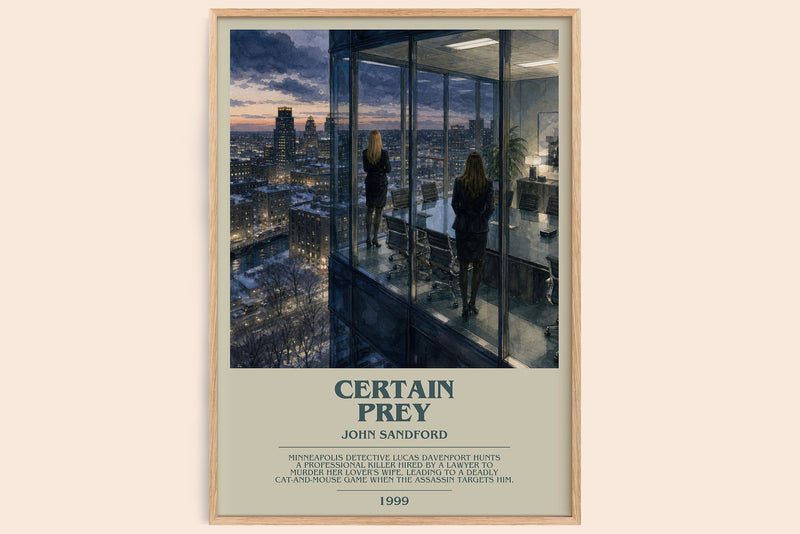 Certain Prey bookish book poster by John Sandford – framed literary art print