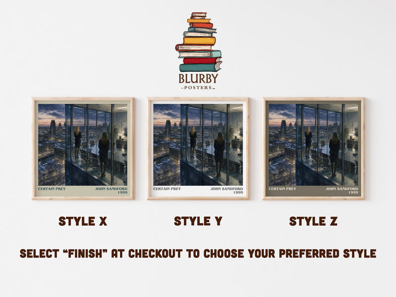 Certain Prey literary print in frame leaning in hallway – crime wall art