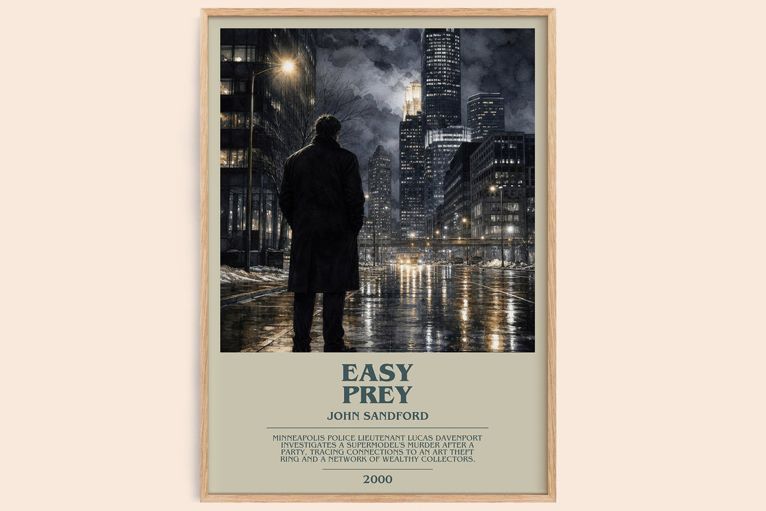 Easy Prey bookish book poster by John Sandford – framed literary art print